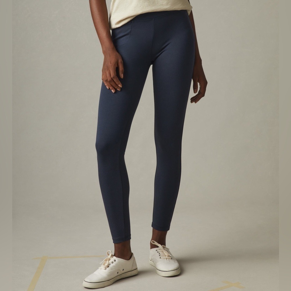 American Giant Womens Ponte Slim Pant Heritage Legging‎ 14-16 Navy Sculpt Casual